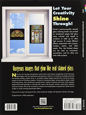 Art Nouveau Windows Stained Glass Coloring Book (Dover Design Stained Glass Coloring Book),Used