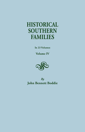 Historical Southern Families, Vol. 4 (#504),Used