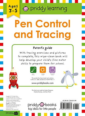 Wipe Clean Workbook: Pen Control And Tracing (Enclosed Spiral Binding) (Wipe Clean Learning Books),Used