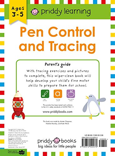 Wipe Clean Workbook: Pen Control And Tracing (Enclosed Spiral Binding) (Wipe Clean Learning Books),Used