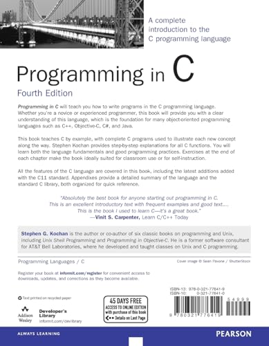 Programming in C (Developer's Library),Used