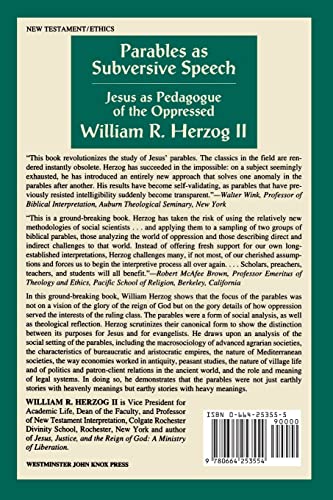 Parables as Subversive Speech: Jesus as Pedagogue of the Oppressed,Used