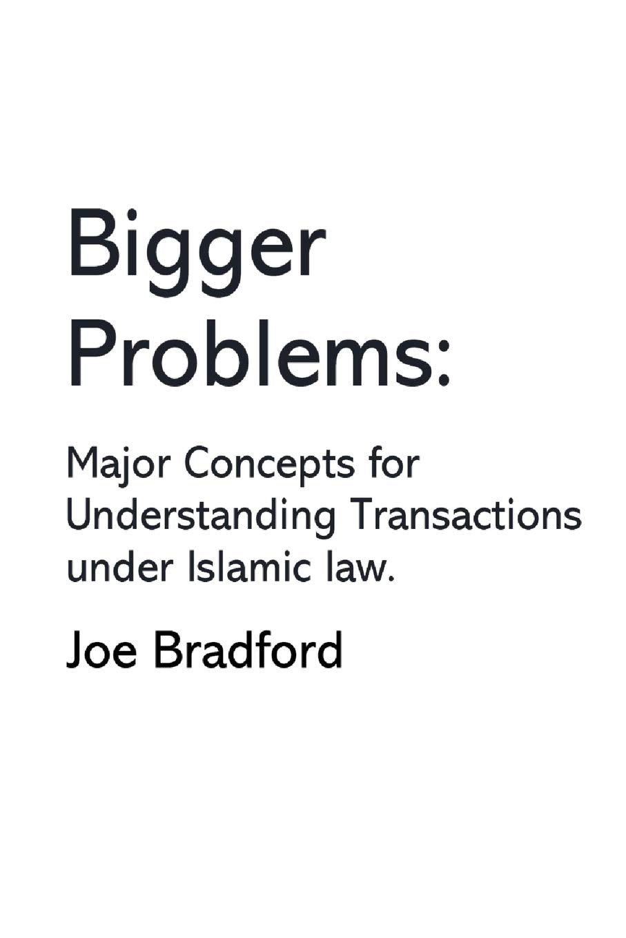 Bigger Problems: Major Concepts for Understanding Transactions under Islamic law,Used