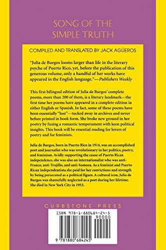 Song of the Simple Truth: The Complete Poems of Julia de Burgos (Dual Language Edition:: Spanish, English) (Spanish and English ,Used