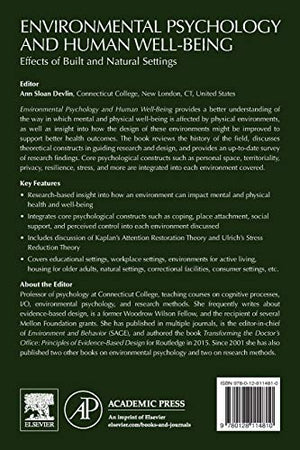 Environmental Psychology and Human WellBeing: Effects of Built and Natural Settings,Used