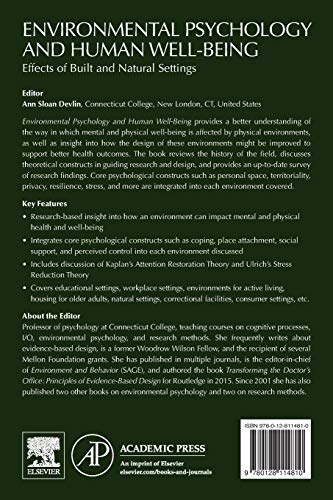 Environmental Psychology and Human WellBeing: Effects of Built and Natural Settings,Used