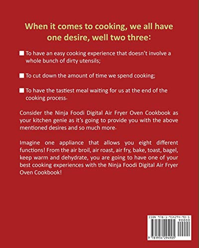 Ninja Foodi Digital Air Fryer Oven Cookbook 1000: The Complete Ninja Air Fryer Oven Recipe Book1000Day Easy Quick Tasty Dishes ,Used