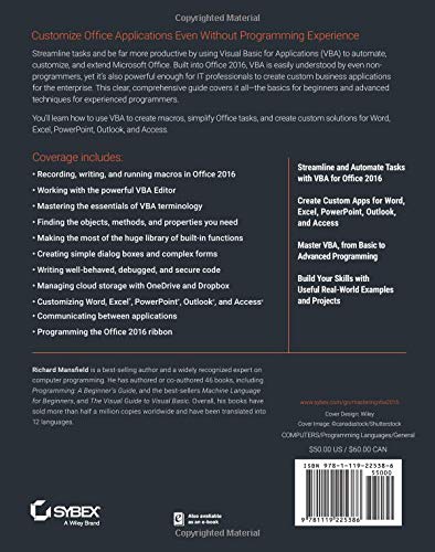 Mastering VBA for Microsoft Office 2016,New