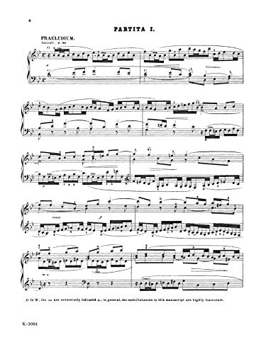 Partita No. 1 In Bflat Major (Kalmus Edition),Used