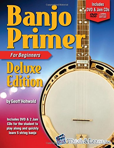 Banjo Primer Book for Beginners Deluxe Edition with DVD and 2 Jam CDs,New