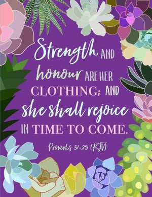 Proverbs 31:25 Kjv  Strength And Honour Are Her Clothing; And She Shall Rejoice In Time To Come: Notebook Composition Book (8.5-new