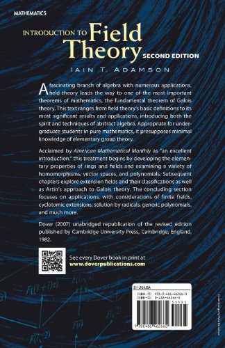Introduction to Field Theory: Second Edition (Dover Books on Mathematics),Used