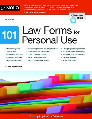 101 Law Forms for Personal Use,New