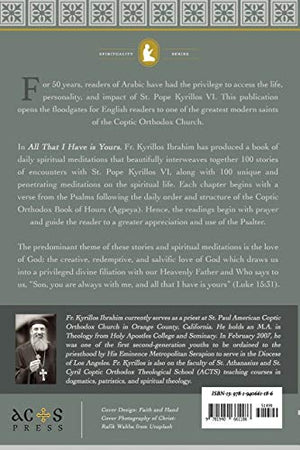 All That I Have Is Yours: 100 Meditations with St. Pope Kyrillos VI on the Spiritual Life (Spirituality Series),Used