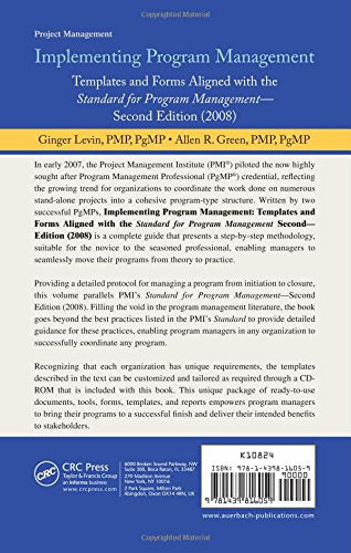 Implementing Program Management: Templates and Forms Aligned with the Standard for Program Management  Second Edition (2008) (B,New