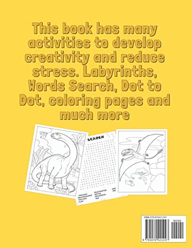 Dinosaur Activity Book for Kids 35: Fun Activities for Kids to Improve Creativity, Learning, Coloring, Word Search, and more,Used