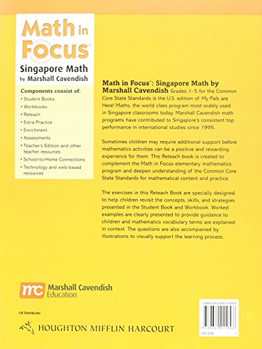 Math in Focus: Singapore Math Reteaching, Book a Grade 1,Used