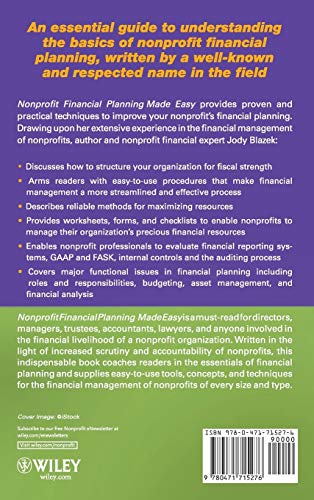 Nonprofit Financial Planning Made Easy,New