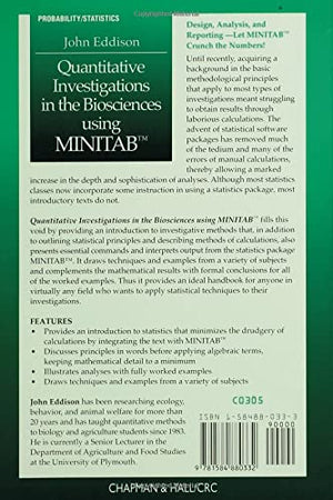 Quantitative Investigations in the Biosciences using MINITAB,Used