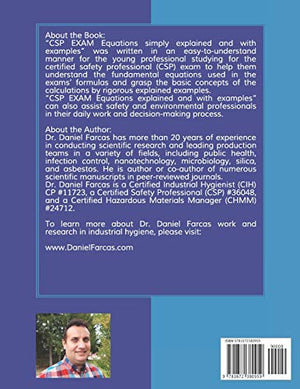 CSP EXAM Equations simply explained and with examples (The Certified Occupational and Environmental Health Professional by Dr. D,Used