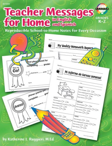 Teacher Messages for Home, English/Spanish, Grades K to 2,Used