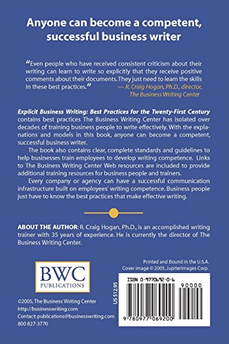 Explicit Business Writing: Best Practices for the TwentyFirst Century,Used