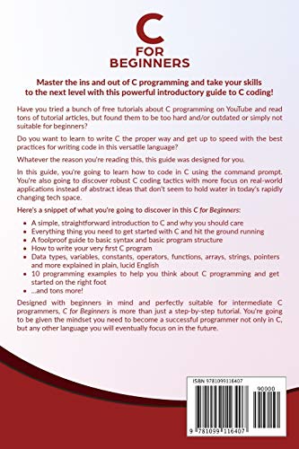C for Beginners: An Introduction to Learn C Programming with Tutorials and HandsOn Examples (Programming for Beginners),Used