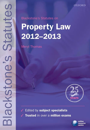 Blackstone's Statutes on Property Law 20122013,Used