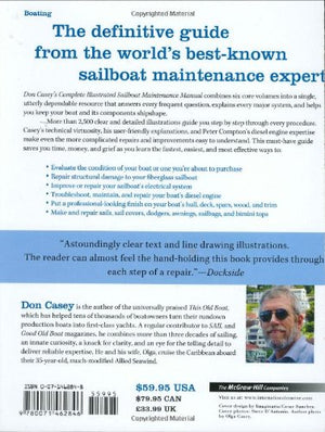 Don Casey's Complete Illustrated Sailboat Maintenance Manual: Including Inspecting the Aging Sailboat, Sailboat Hull and Deck Re,Used