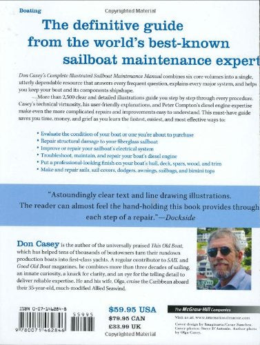 Don Casey's Complete Illustrated Sailboat Maintenance Manual: Including Inspecting the Aging Sailboat, Sailboat Hull and Deck Re,Used
