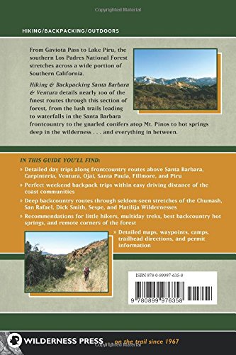 Hiking & Backpacking Santa Barbara & Ventura: A Complete Guide to the Trails of the Southern Los Padres National Forest,Used