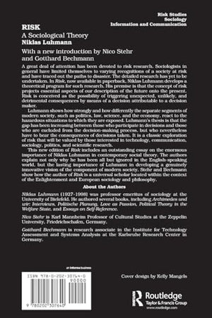 Risk: A Sociological Theory (Communication and Social Order),New