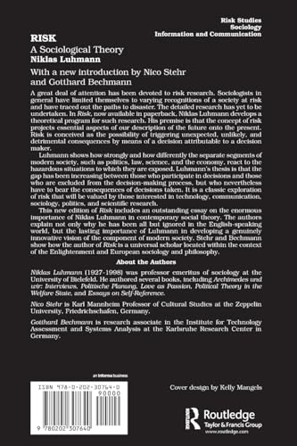Risk: A Sociological Theory (Communication and Social Order),Used