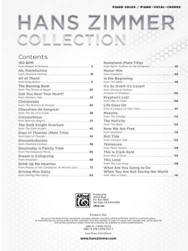 Hans Zimmer Collection: Piano Solo & Piano/Vocal,New