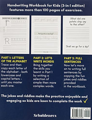 Handwriting Workbook For Kids: 3In1 Writing Practice Book To Master Letters, Words & Sentences