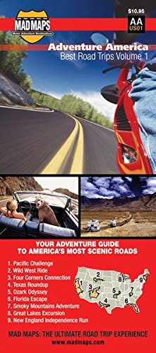 MAD Maps  Rides of a Lifetime Road Trips Map  Adventure America  AAUS01,Used