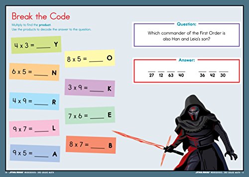 Star Wars Workbook: 3Rd Grade Math (Star Wars Workbooks),Used