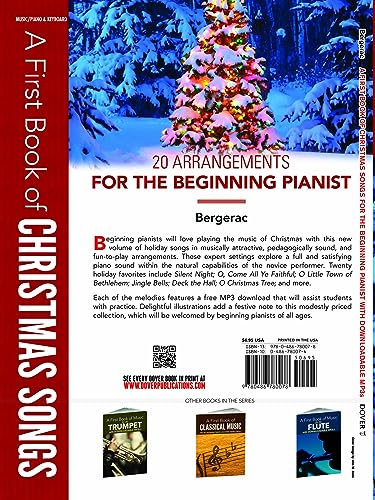 A First Book of Christmas Songs: For The Beginning Pianist with Downloadable MP3s (Dover Classical Piano Music For Beginners),Used