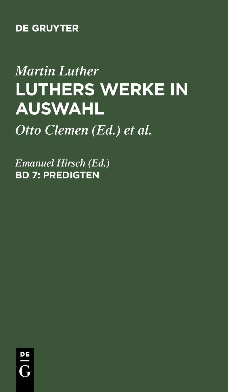Predigten: 007 (de Gruyter Texte) (German Edition),New