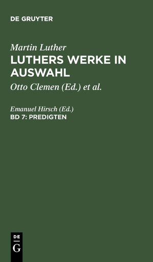 Predigten: 007 (de Gruyter Texte) (German Edition),Used