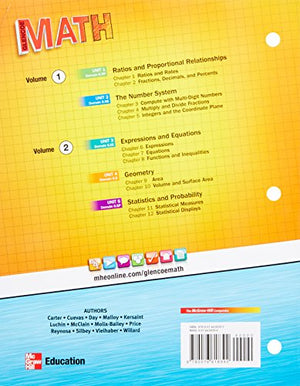 Glencoe Math, Course 1, Student Edition, Volume 2 (Math Applic & Conn Crse)-new