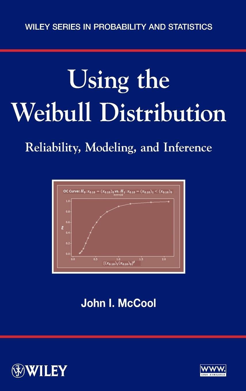 Using the Weibull Distribution: Reliability, Modeling, and Inference,New
