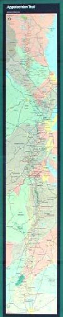 Appalachian Trail Narrow Wall Map (Maine to Georgia),Used