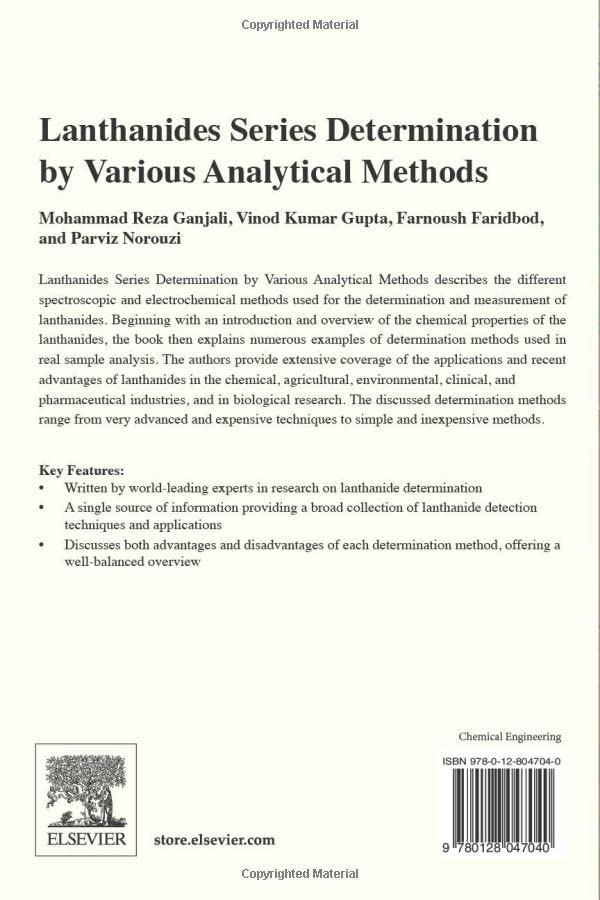 Lanthanides Series Determination by Various Analytical Methods,Used