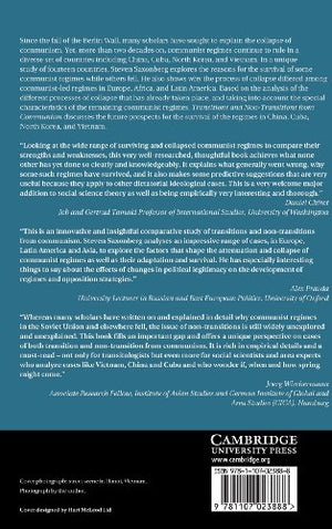 Transitions and NonTransitions from Communism: Regime Survival in China, Cuba, North Korea, and Vietnam,Used