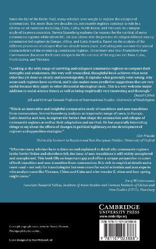 Transitions and NonTransitions from Communism: Regime Survival in China, Cuba, North Korea, and Vietnam,Used