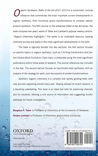 Organic Synthesis: State of the Art 20112013,Used