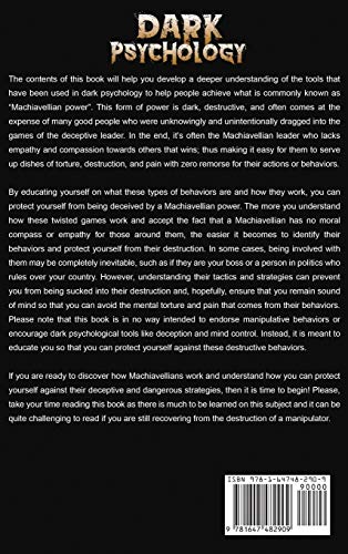 Dark Psychology: What Machiavellian People of Power Know about Persuasion, Mind Control, Manipulation, Negotiation, Deception, H,Used