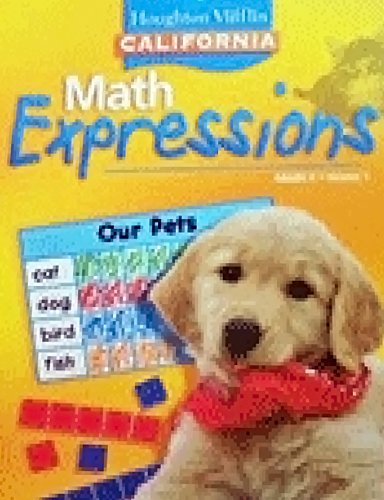 Houghton Mifflin Math Expressions California: Student Edition, Level K Volume 1 2008,Used