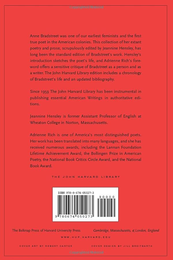 The Works of Anne Bradstreet (The John Harvard Library),Used